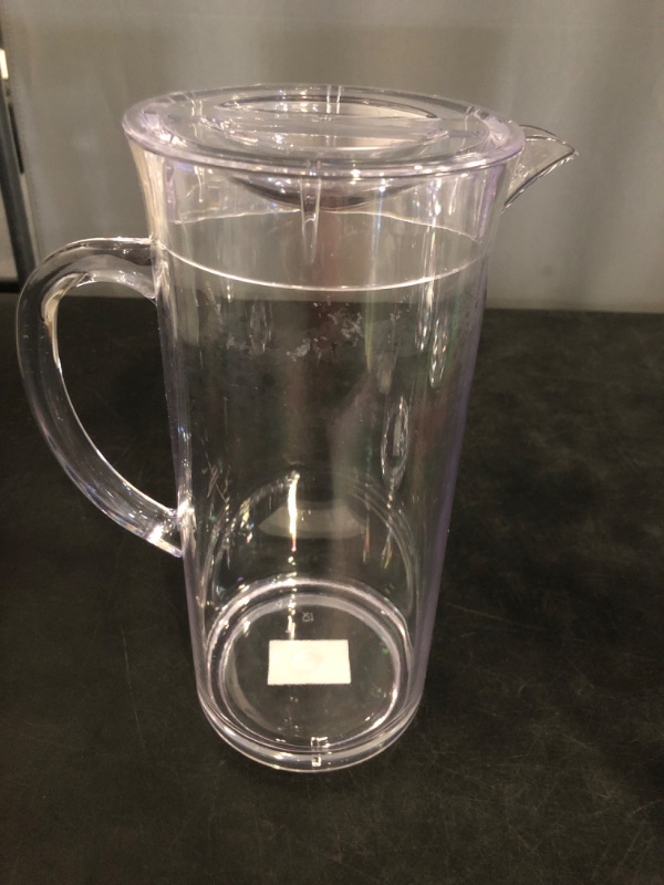Photo 1 of TableCraft PP321 Beverage Pitcher, 2 qt., with lid, dishwasher safe, SAN plastic, clear, BPA free