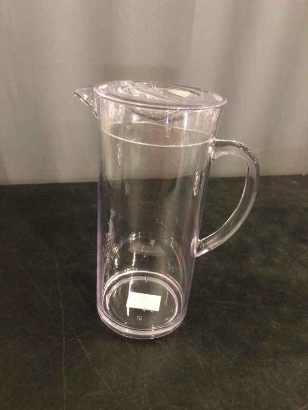 Photo 1 of TableCraft PP321 Beverage Pitcher, 2 qt., with lid, dishwasher safe, SAN plastic, clear, BPA free
