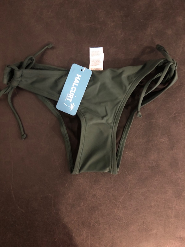 Photo 1 of (Size XS) Halcurt Women's Low Waisted Adjustable Tie Side Bikini Bottoms Full Coverage Swimsuit Bottoms