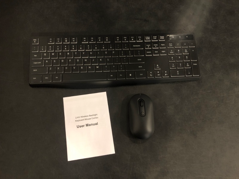 Photo 1 of Wireless Keyboard and Mouse Combo, Lovaky 2.4G Full-Sized Ergonomic Keyboard Mouse, 3 DPI Adjustable Cordless USB Keyboard and Mouse, Quiet Click for Computer/Laptop/Windows/Mac (1 Pack, Black)
