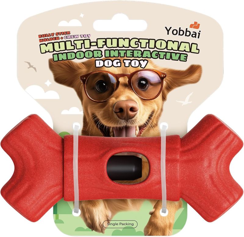 Photo 1 of Bully Stick Holder for Large Dogs 55+ lbs – Heavy Duty Chew Toy & Anti-Choking Treat Holder, BPA-Free Adjustable Clamp for Aggressive Chewers, Dishwasher Safe, Promotes Dental Health
