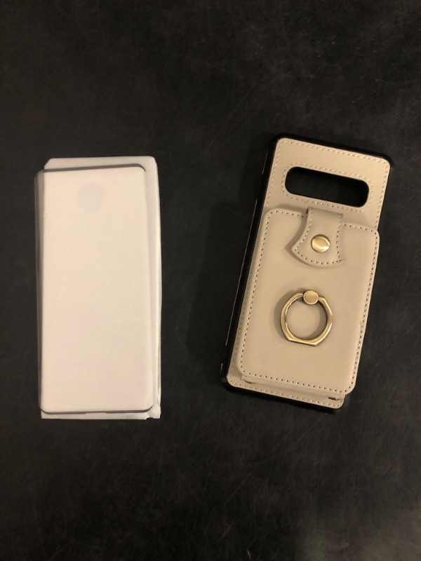 Photo 1 of Asuwish Phone Case for Samsung Galaxy S10 Wallet Cell Cover with Tempered Glass Screen Protector and Crossbody Strap Ring Stand RFID Credit Card Holder S 10 Edge 10S GS10 X10 Women Girls Beige
