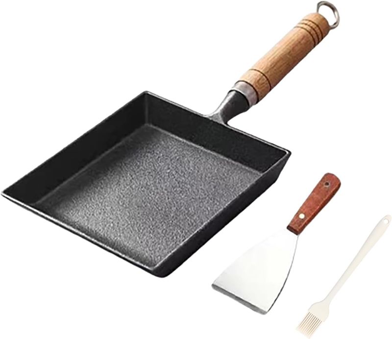 Photo 1 of 7.5" Cast Iron Omelette Pan, Rectangle Tamagoyaki Egg Roll Pan, Square Cooking Pans for All Stoves