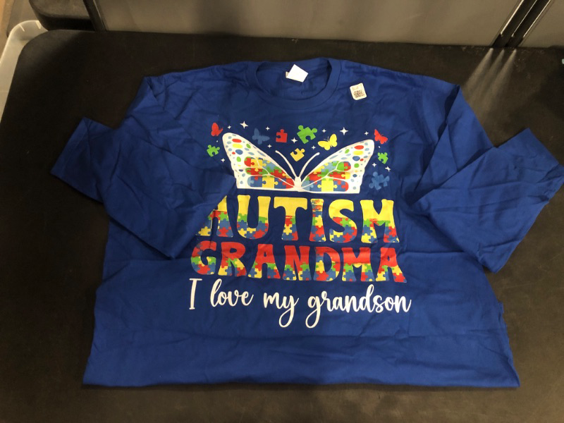Photo 1 of (XX-L) Proud Autism Grandma Love My Grandson Autism Warrior Grandma Long Sleeve T-Shirt
