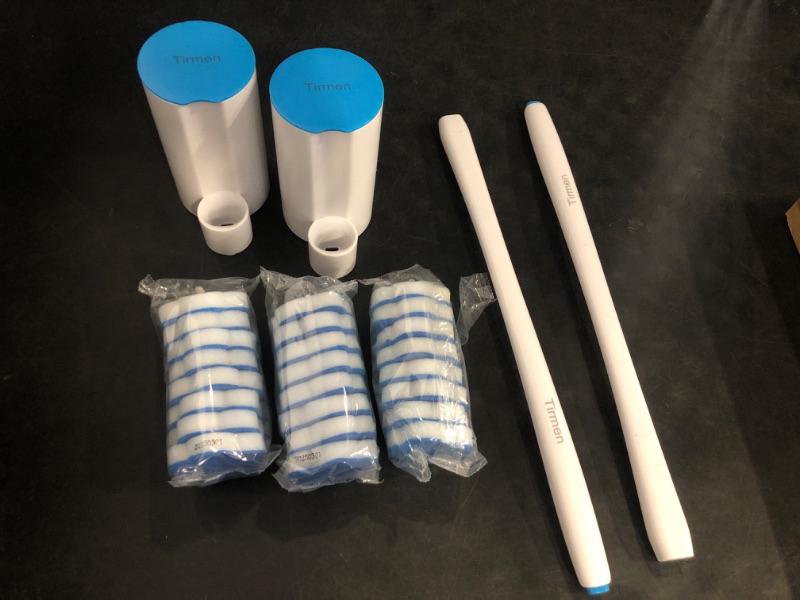 Photo 1 of Disposable Toilet Brush: Toilet Bowl Brush and Holder Set with 24 Wand Refills, Upgraded Handle, 2X Cleaners, Toilet Cleaning System with Storage Caddy for Sink, Bathtub, Floor, Drain (2 Sets, Blue)
