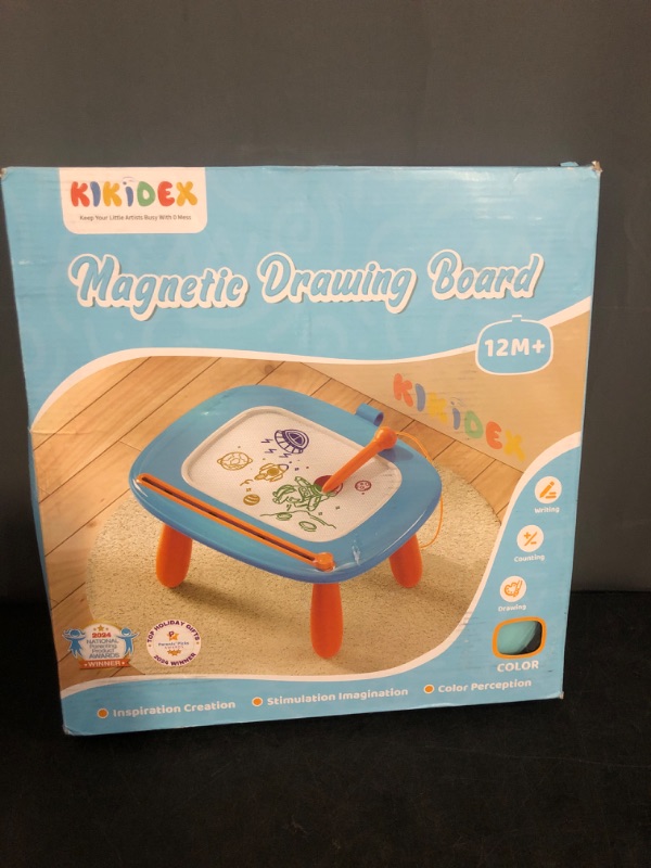 Photo 1 of Kikidex Toddlers Toys Age 1-3, Magnetic Drawing Board, Doodle Board Pad Learning and Educational Toys for 1 2 3 Year Old Baby Kids Birthday Gift (Mint Blue)
