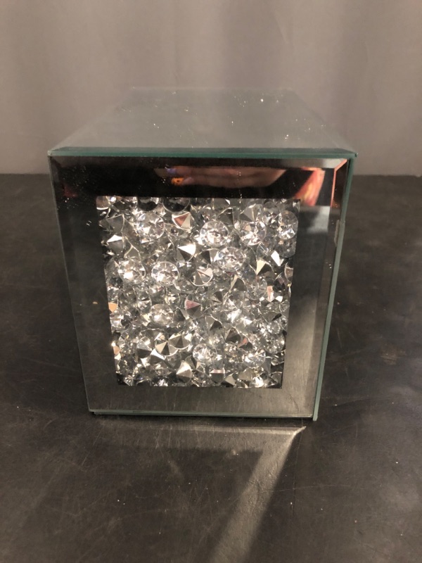 Photo 1 of TACIDON Crystal Crush Diamond Toilet Paper Holder with Mirrored Shelf. Silver Modern Toilet Paper Holder Wall Mounted, Glamorous Mirror Toilet Paper Roll Holder for Bathroom Washroom.
