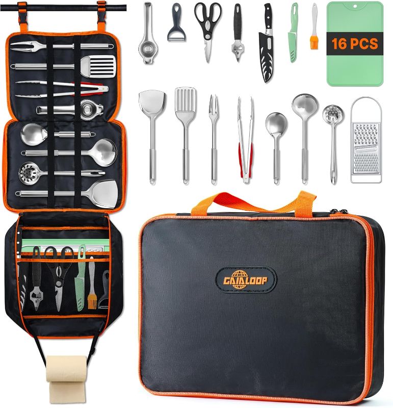 Photo 1 of Camping Cooking Utensils Set Grilling Cookware Camp Kitchen Rotating Marshmallow Roasting Sticks BBQ Forks, Portable RV Camping Essentials Camper Must Haves for Cookouts Open Fire Pit

