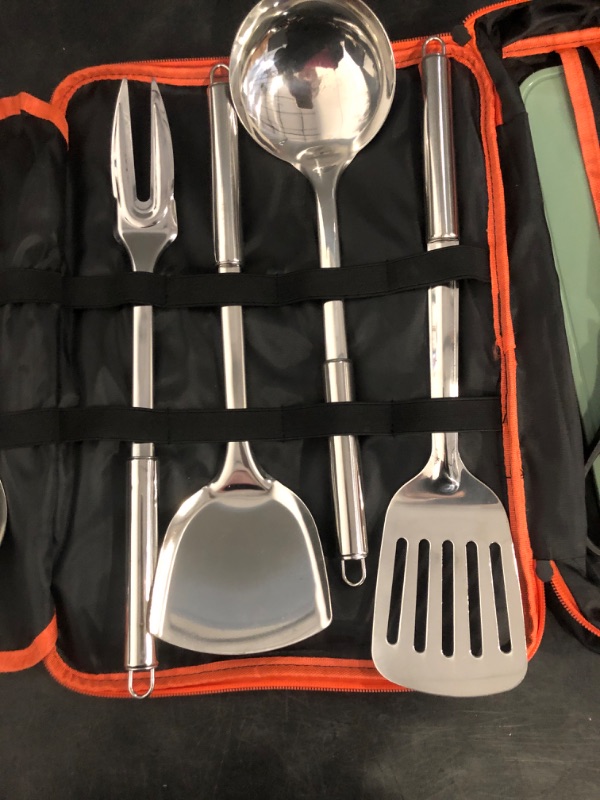 Photo 1 of Camping Cooking Utensils Set Grilling Cookware Camp Kitchen Rotating Marshmallow Roasting Sticks BBQ Forks, Portable RV Camping Essentials Camper Must Haves for Cookouts Open Fire Pit
