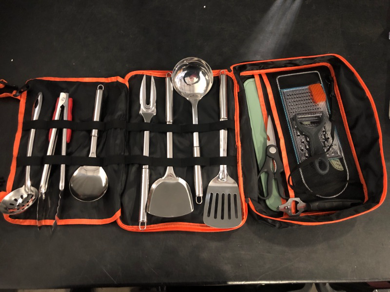 Photo 1 of Camping Cooking Utensils Set Grilling Cookware Camp Kitchen Rotating Marshmallow Roasting Sticks BBQ Forks, Portable RV Camping Essentials Camper Must Haves for Cookouts Open Fire Pit
