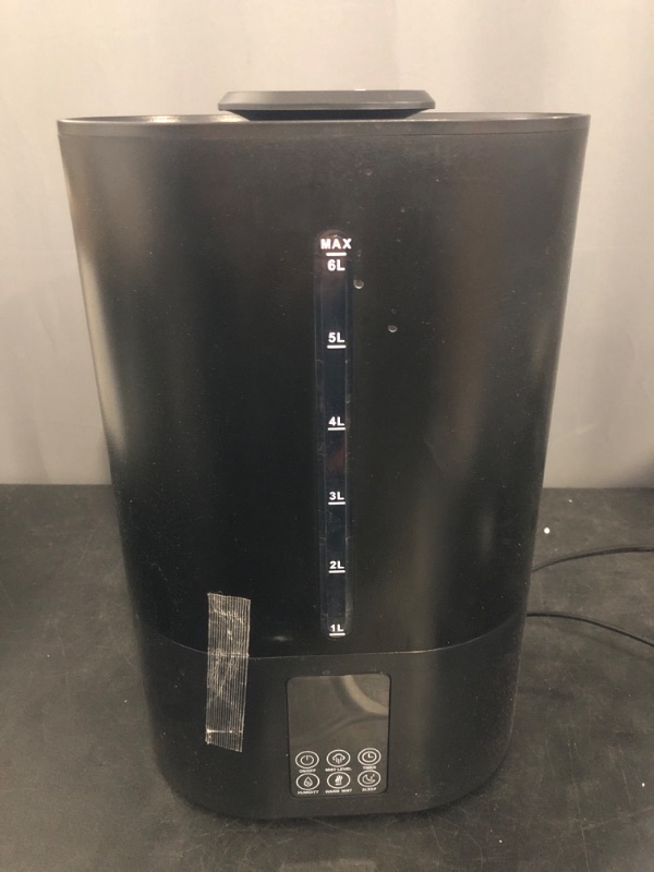 Photo 1 of Coolfiqu 6L Humidifiers for Bedroom Large Room Home, Cool and Warm Humidifier for Plants Mist Top Fill Desk Humidifier Essential Oil Diffuser, Quiet Humidifiers with Adjustable Mist,360°Nozzle-Black