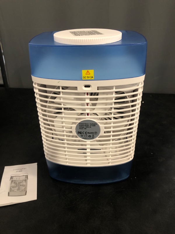 Photo 1 of Portable Air Conditioners,3-Speed Small AC Unit, Evaporative Air Cooler with Timer function,7-Color Nightlight,Double Tank, 2 Mist modes,Personal Air Conditioner for Bedroom,Office,Room-Blue
