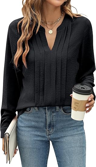 Photo 1 of (Size Small) Blooming Jelly Dressy Casual Blouses Business Work Tops Pleated Shirts
