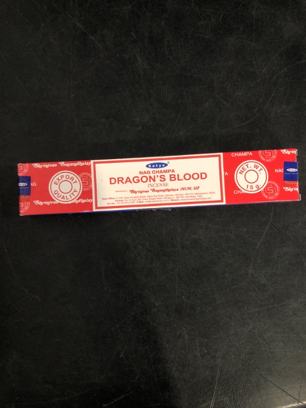 Photo 1 of Satya Sai Baba Nag Champa Dragon's Blood Incense Sticks Agarbatti Packs of 1, 15 Grams | Export Quality