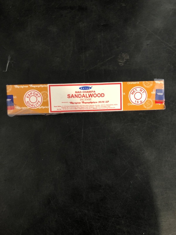Photo 1 of Satya Sandalwood Incense Sticks – 12 Box Value Pack – Hand-Rolled in India – Calming & Earthy Aroma
