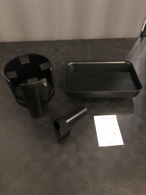 Photo 1 of This Hill Cup Holder Tray for Car, 2 in 1 Detachable Car Food Table Tray with Solid Base & Phone Slot,Car Cup Holder Expander with 360°Rotation Tray for Travel Road Essentials
