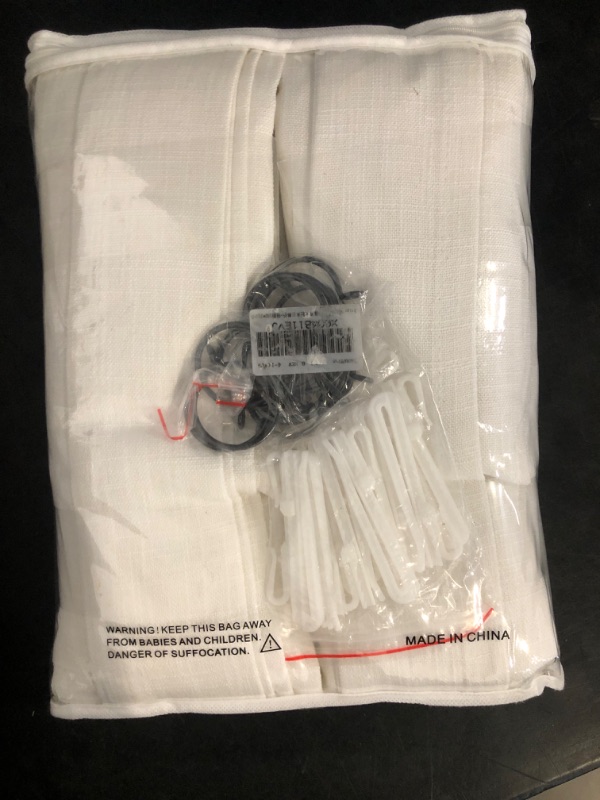 Photo 1 of 90 Inch Linen Blackout Curtains Pinch Pleated for Living Room Thermal Noise Reduction Two Layer 100% Black Out Curtains with Liner Back Tab Pinch Pleat Rings Hooks Window Drapes Track Ivory

