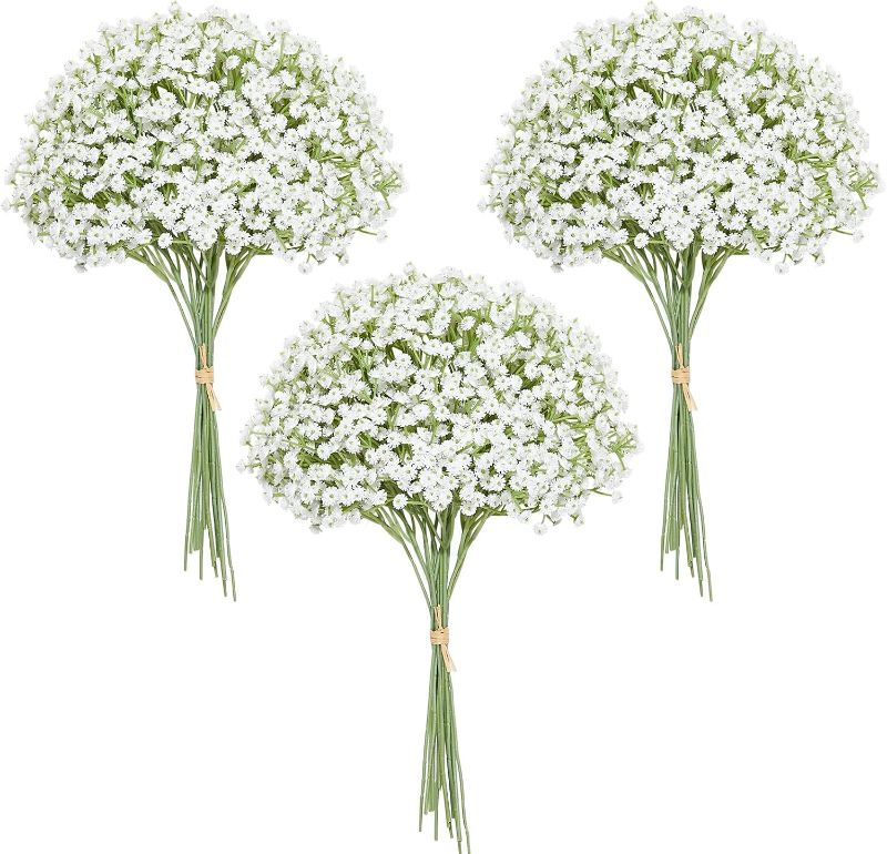 Photo 1 of Serwalin 30Pcs Babys Breath Artificial Flowers, Baby Breath Flowers Artificial Bulk, Faux White Gypsophila Babies Breath Flowers Artificial for Wedding Floral Arrangement Party Home Decor
