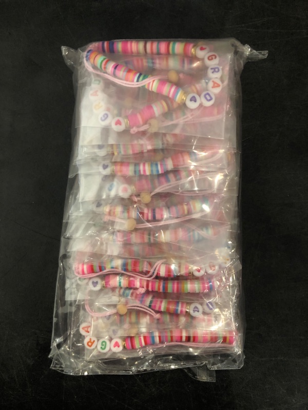 Photo 1 of BOLLBAY 24 Set Kindergarten Graduation Bracelets with Wish Cards Colorful Adjustable Grad Bracelets Bulk Kindergarten Graduation Gifts for Boys Girls Toddler