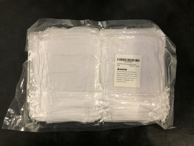Photo 1 of HRX Package 100pcs White Organza Bags, 4x6 inch Mesh Bags Drawstring Gift Bags Jewelry Pouches for Candy Wedding Favors Christmas