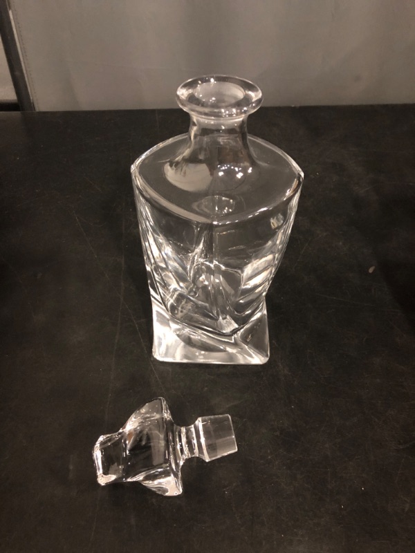 Photo 1 of LUXU Whiskey Decanter,25 OZ Twisted Whiskey Decanter for Liquor Scotch Bourbon Vodka Brandy or Wine
