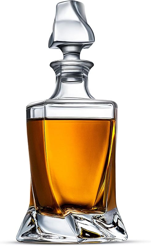 Photo 1 of LUXU Whiskey Decanter,25 OZ Twisted Whiskey Decanter for Liquor Scotch Bourbon Vodka Brandy or Wine