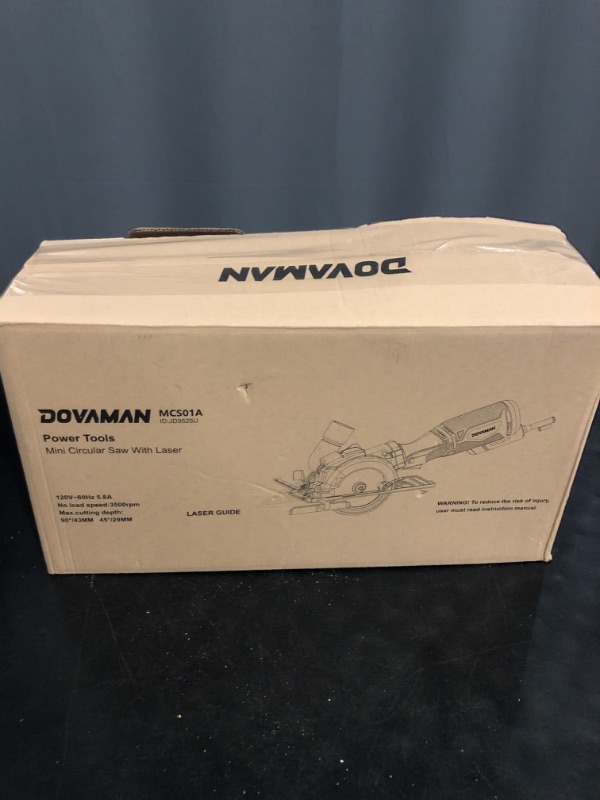 Photo 1 of DOVAMAN Circular Saw, 5.8A 4-1/2" Circular Saw w/Laser, Metal Auxiliary Handle, 6 Blades (4½", 4¾"), Cutting Depth 1-11/16" (90°), 1-3/8" (45°), Ideal for Wood, Soft Metal, Plastic, Tile - MCS01A
