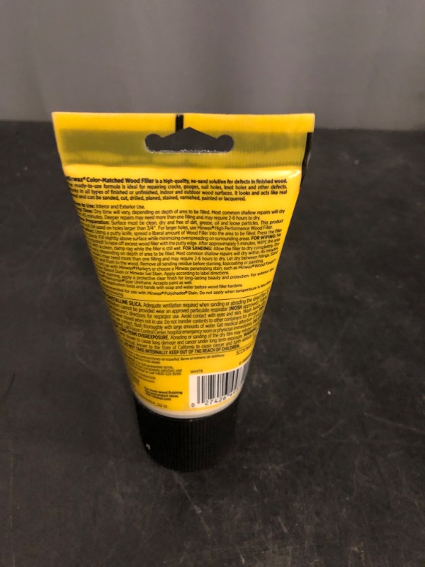Photo 1 of Minwax Color-Matched Wood Filler, White, 6 oz