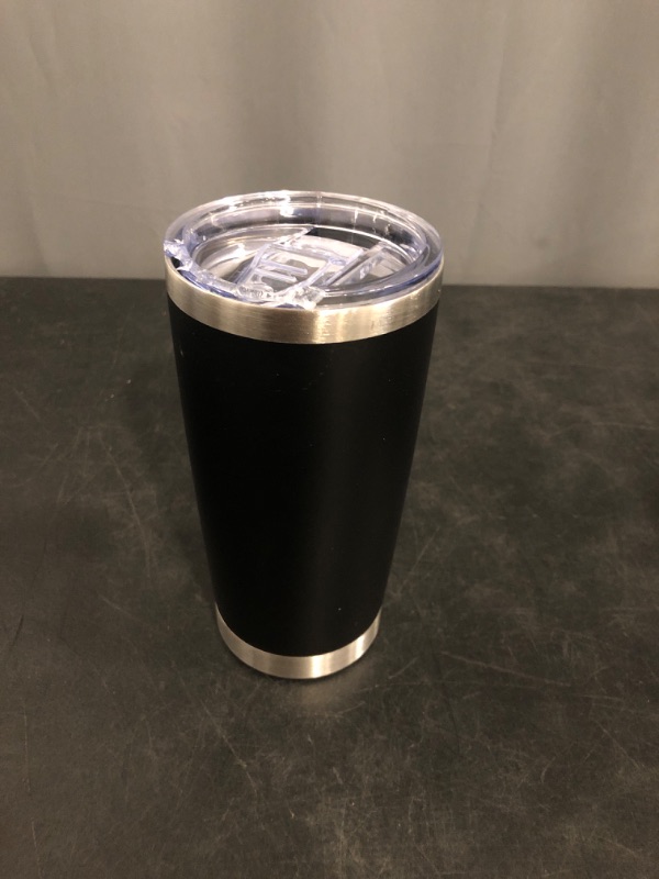 Photo 1 of AIANJI 20oz Tumbler Bulk Stainless Steel Tumblers with Lid Vacuum Insulated Double Wall Travel Coffee Mug Powder Coated Tumbler Cup for Hot and Cold Drinks(Black, 1 pack)
