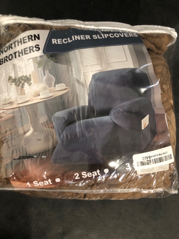 Photo 1 of NORTHERN BROTHERS Recliner Chair Covers, Recliner Cover, Recliner Covers That Stay in Place, Recliner Covers, Reclining Couch Covers (8 Pieces, 3 seat, Chocolate)
