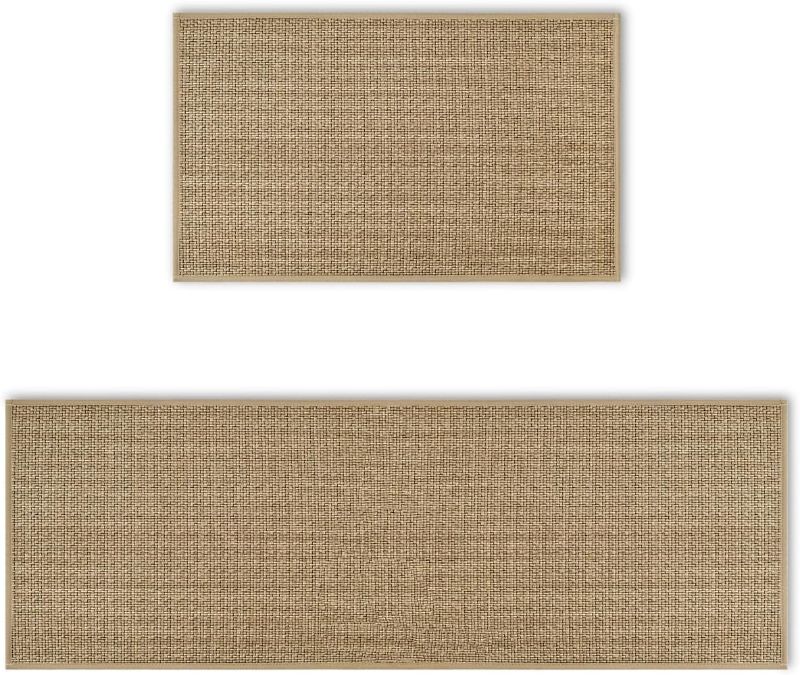 Photo 1 of Artoid Mode Washable Non Slip Kitchen Rugs and Mats Set of 2, Rubber Backing Absorbent Kitchen Mats for Floor Front of Sink - 17x29 and 17x47 Inch
