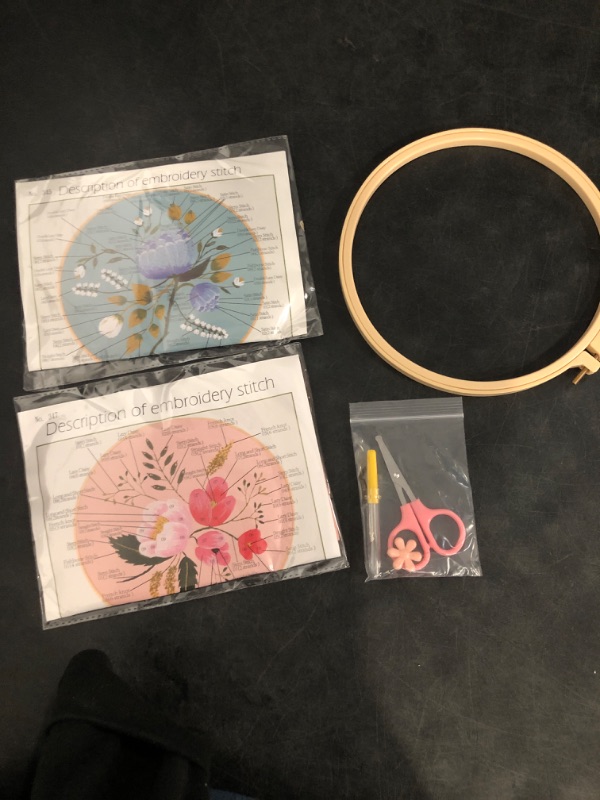 Photo 1 of TINDTOP Embroidery Kit for Adult, Owl Embroidery Kit for Beginners Include Embroidery Cloth Hoops Threads for Craft Lover Hand Stitch with Embroidery Skill Techniques (Florals)
