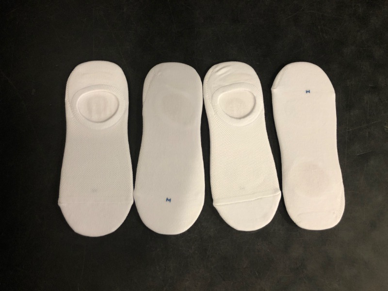 Photo 1 of Size 9-11 - SIXDAYSOX White No Show Socks Mens 8 Pairs Ondo Invisible Low Cut No Slip Socks Cotton Loafer Socks 