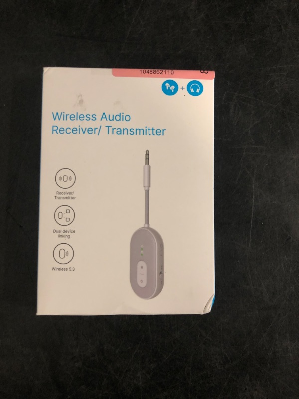 Photo 1 of Bluetooth Transmitter Receiver, Bluetooth 5.3 Adapter for Airplane TV, Gym, Up to 2 AirPods/Headphones,Wireless Audio Adapter for Travel & Home/Car Stereo
