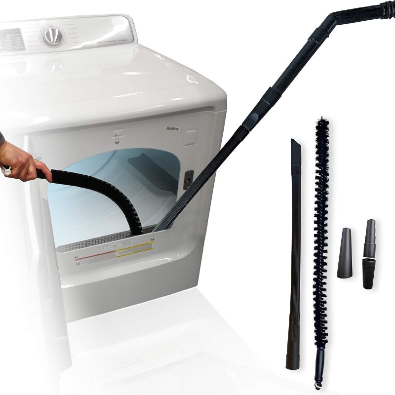 Photo 1 of Vacuum Attachment for Dryer Vent, Crevice Cleaning Tool for Clothes Dryer with Lint Trap Brush and Flexible Hose. Duct Cleaner Kit. Designed by Dryer Vent Cleaning Technicians.
