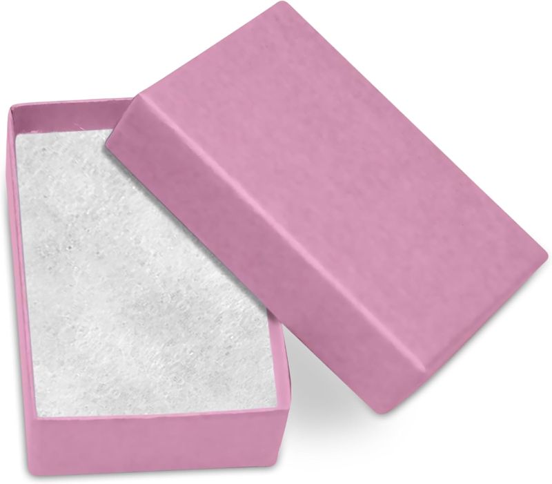 Photo 1 of Novel Box 25 Pack Pink Jewelry Gift Box 2.5x1.62x1in with Cotton Filled | Cardboard Jewelry Box | Gift Boxes with Lids Made in USA | Boxes for Bracelet Necklace Ring Earrings
