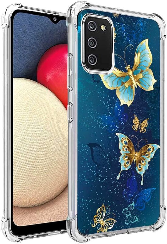 Photo 1 of for Galaxy A02S Case(USA Version), Slim Flexible TPU for Girls Women Airbag Bumper Shock Absorption Rubber Soft Silicone Case Cover Fit for Samsung Galaxy A02S (Butterfly)
