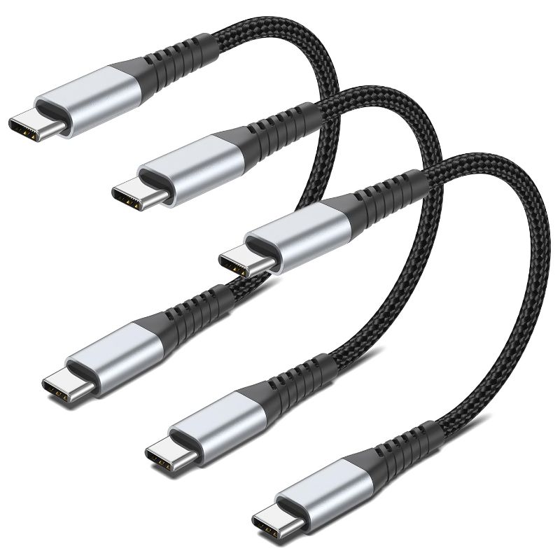 Photo 1 of 6 inch USB C to USB C Cable, 0.5ft 3-Pack Short USB Type C Charger Cable PD Fast Charging Braided Type C to Type C Cord 60W for Samsung Galaxy S234 S23, Moto G8, Google Pixel, iPhone 15 16 Pro Max

