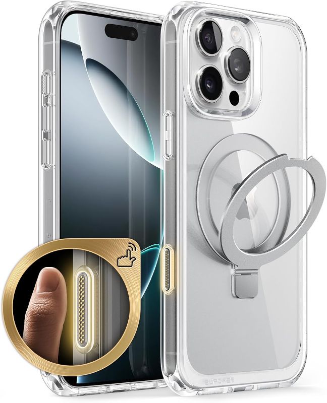 Photo 1 of SUPCASE for iPhone 16 Pro Max Case with Camera Control Capture Button (Unicorn Beetle Mag), [Compatible with MagSafe] [Military-Grade Protection] Slim Clear Magnetic Phone Case (Crystal)
