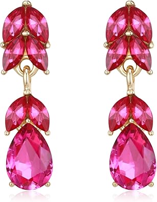 Photo 1 of EleQueen Vintage Art Deco Marquise Teardrop Stud Dangle Earrings for Women, Rhinestone Jewelry Gift for Bride Bridesmaid
