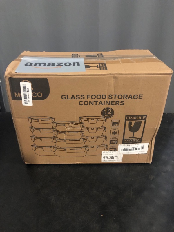 Photo 1 of 12 Pack Glass Food Storage Containers with Lids, Glass Meal Prep Containers Set with Leak Proof Lids, Airtight Lunch Container for Kitchen, Microwave, Oven, Freezer, Dishwasher Safe, Bpa free
