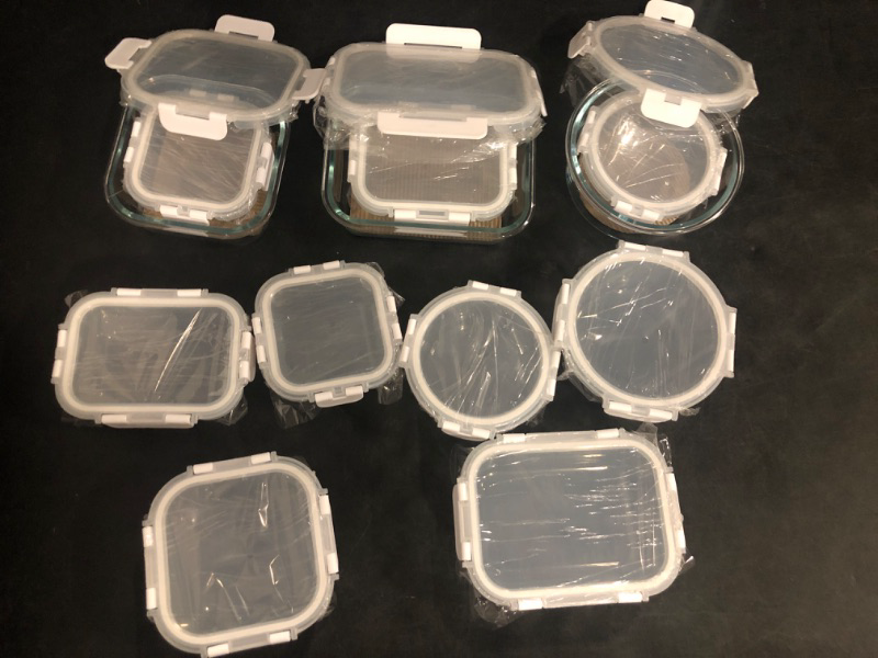 Photo 1 of 12 Pack Glass Food Storage Containers with Lids, Glass Meal Prep Containers Set with Leak Proof Lids, Airtight Lunch Container for Kitchen, Microwave, Oven, Freezer, Dishwasher Safe, Bpa free
