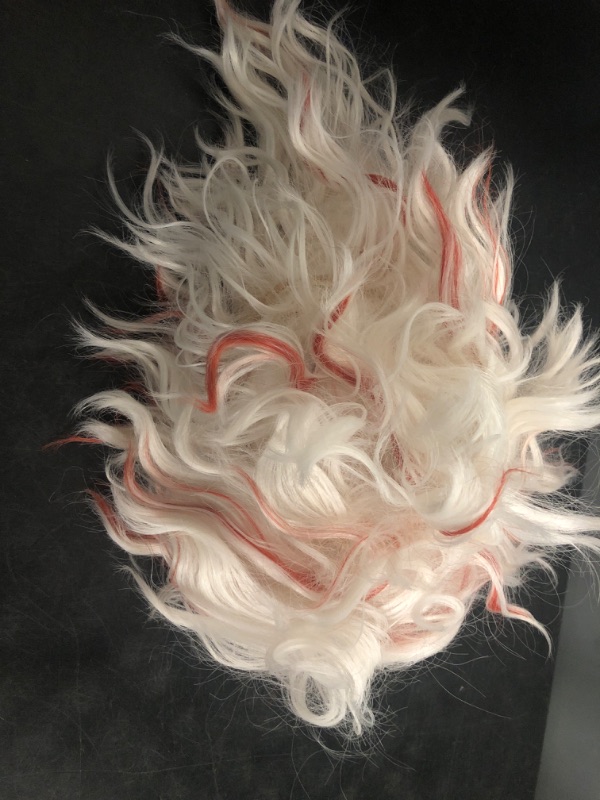 Photo 1 of Cool Halloween White-Red Streaks Short Spiky Cosplay Wig, Cosplay Anime Mens Hair Extensions, Costume Christmas Event Party Synthetic Wigs for Both Men and Teen Boys
