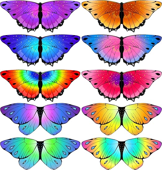 Photo 1 of iROLEWIN Toddler Kids Butterfly-Wings for Girls Butterfly-Costume 10 Bulk Fairy Wings as Boys Halloween Gifts Party Favors
