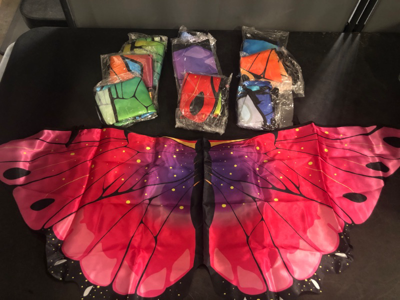 Photo 1 of iROLEWIN Toddler Kids Butterfly-Wings for Girls Butterfly-Costume 10 Bulk Fairy Wings as Boys Halloween Gifts Party Favors

