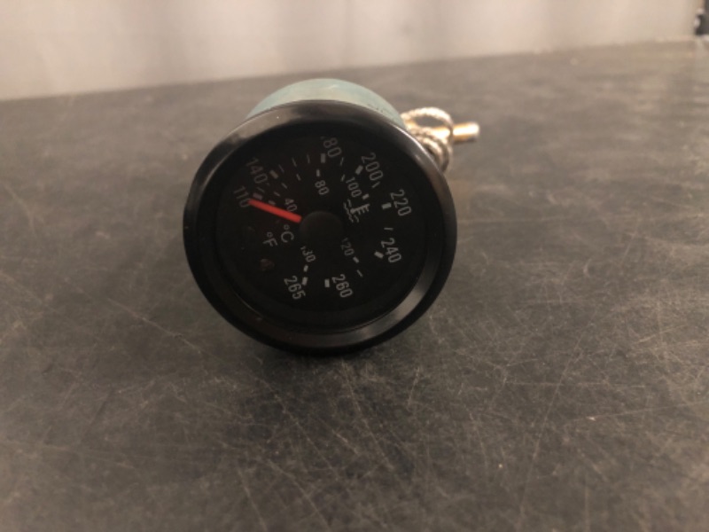 Photo 1 of Dyno Racing 2" 52mm 12V Pointer Mechanical Water Temperature Temp Gauge ?40-130?,110-265?,Yellow Light Car Meter with Sensor NPT 1/2, 1.8m Wire Length
