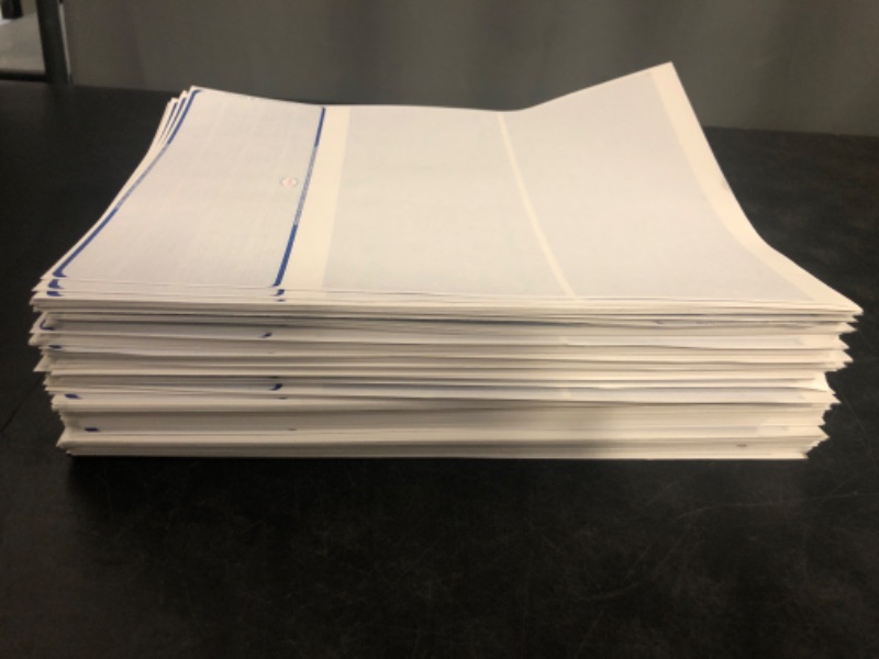 Photo 1 of Compuchecks Tamper-Guard Security Blank Check Paper - 300 Business Checks Compatible with QuickBooks - Check Stock on top and Paycheck Stub on Bottom - Blue Diamond
