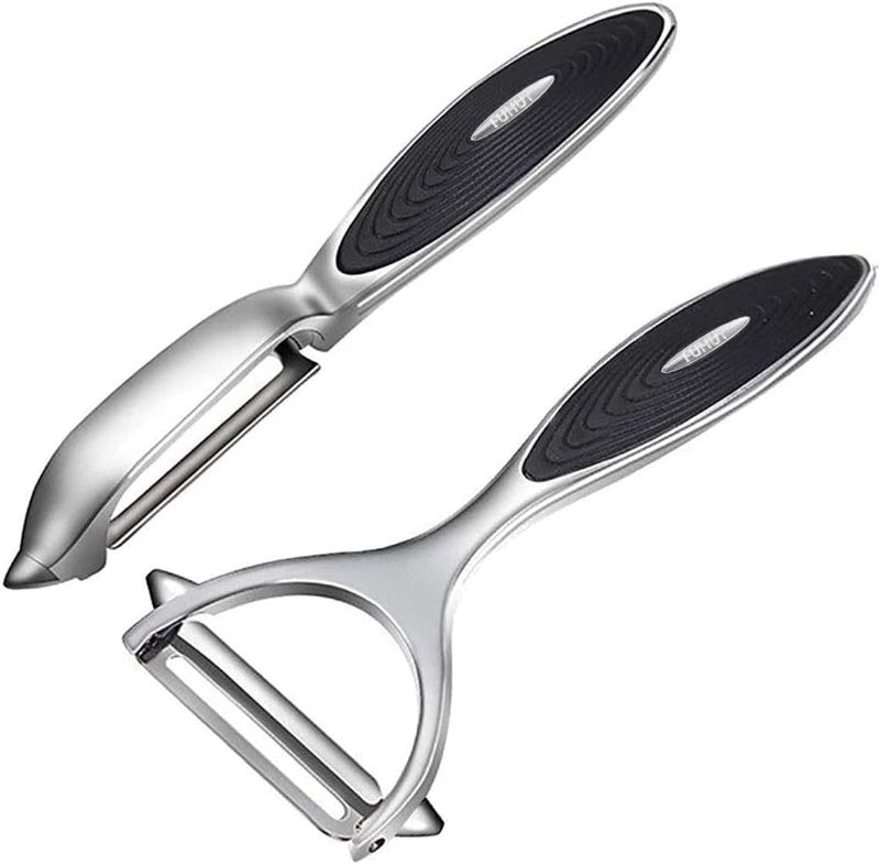 Photo 1 of Vegetable, Apple Peelers for kitchen, Fruit, Carrot, Veggie, Potatoes Peeler, Y-Shaped and I-Shaped Stainless Steel Peelers, with Ergonomic Non-Slip Handle & Sharp Blade, Good Sturdy (2PCS)
