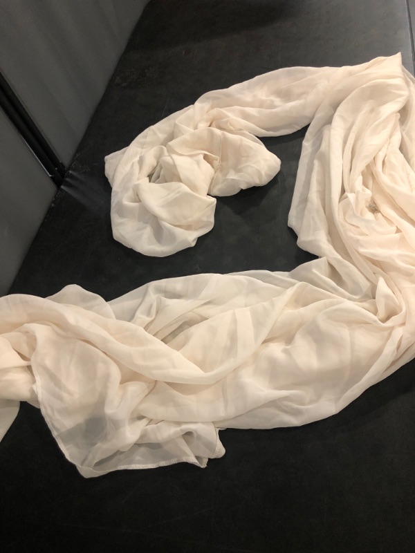 Photo 1 of Soft 100% Mulberry Silk Chiffon Fabric Width 55” Solid Color 6m/m for Decoration, DIY Sewing Clothes by The Meter (Beige)
