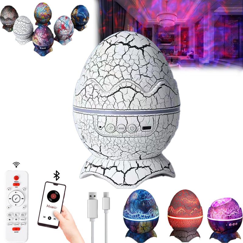 Photo 1 of Dinoglow Egg Projector, Dinoglow 4 in 1 Northern Lights Projector, Dino Glow Egg, Wireless Music Player Dinosaur Egg Light Projector, 24 Color Variations, The Light Changes With The Rhythm (#A)
